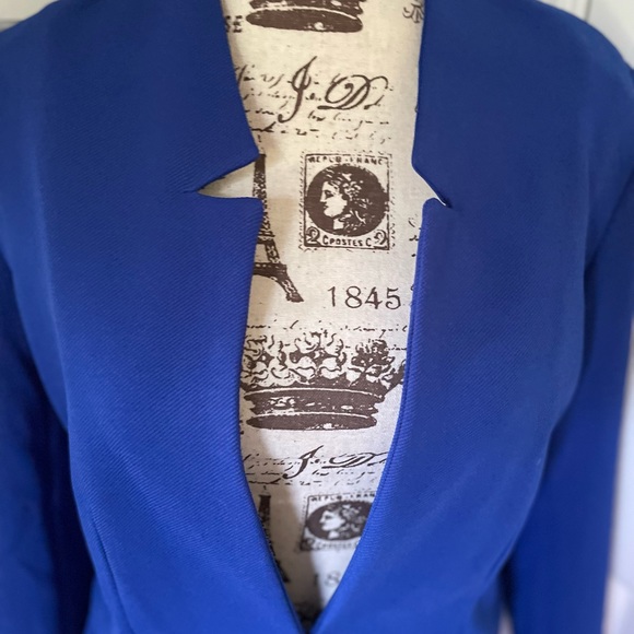 NWT Dana Buchman Electric Blue Blazer Jacket ~ Zippered Pockets ~ 6 - Picture 2 of 8